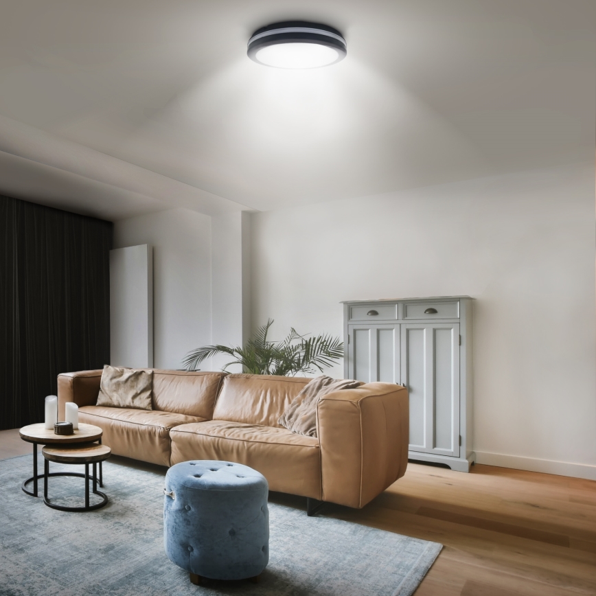 LED Zatemnitven zunanji stropna svetel LED/36W/40W/44W/230V 3000/4000/6500K IP65 črna