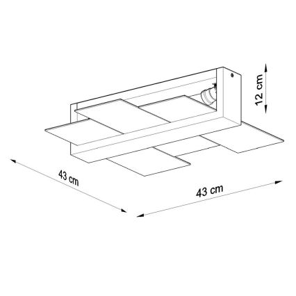 Stropna svetilka FENIKS 2 2xE27/60W/230V Breza/bukev/bela