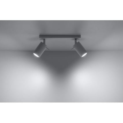 Reflektor RING 2 2xGU10/10W/230V bela