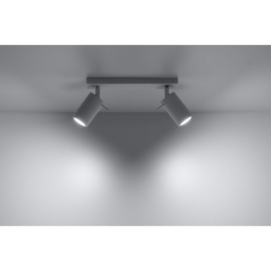 Reflektor RING 2 2xGU10/10W/230V bela