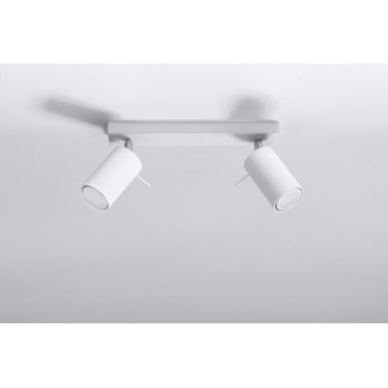 Reflektor RING 2 2xGU10/10W/230V bela