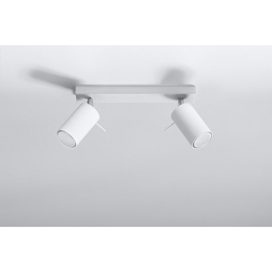 Reflektor RING 2 2xGU10/10W/230V bela