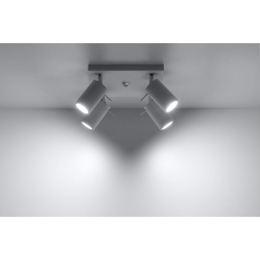 Reflektor RING 4 4xGU10/10W/230V bela