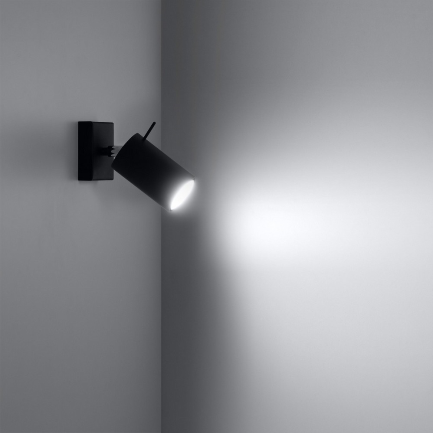 Stenski reflektor RING 1xGU10/10W/230V črna