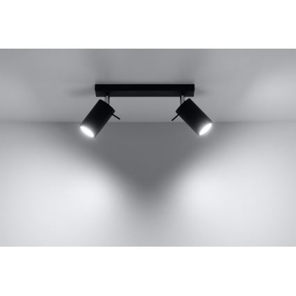 Reflektor RING 2 2xGU10/10W/230V črna