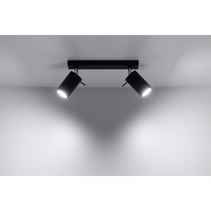 Reflektor RING 2 2xGU10/10W/230V črna