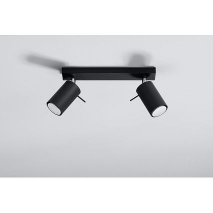 Reflektor RING 2 2xGU10/10W/230V črna