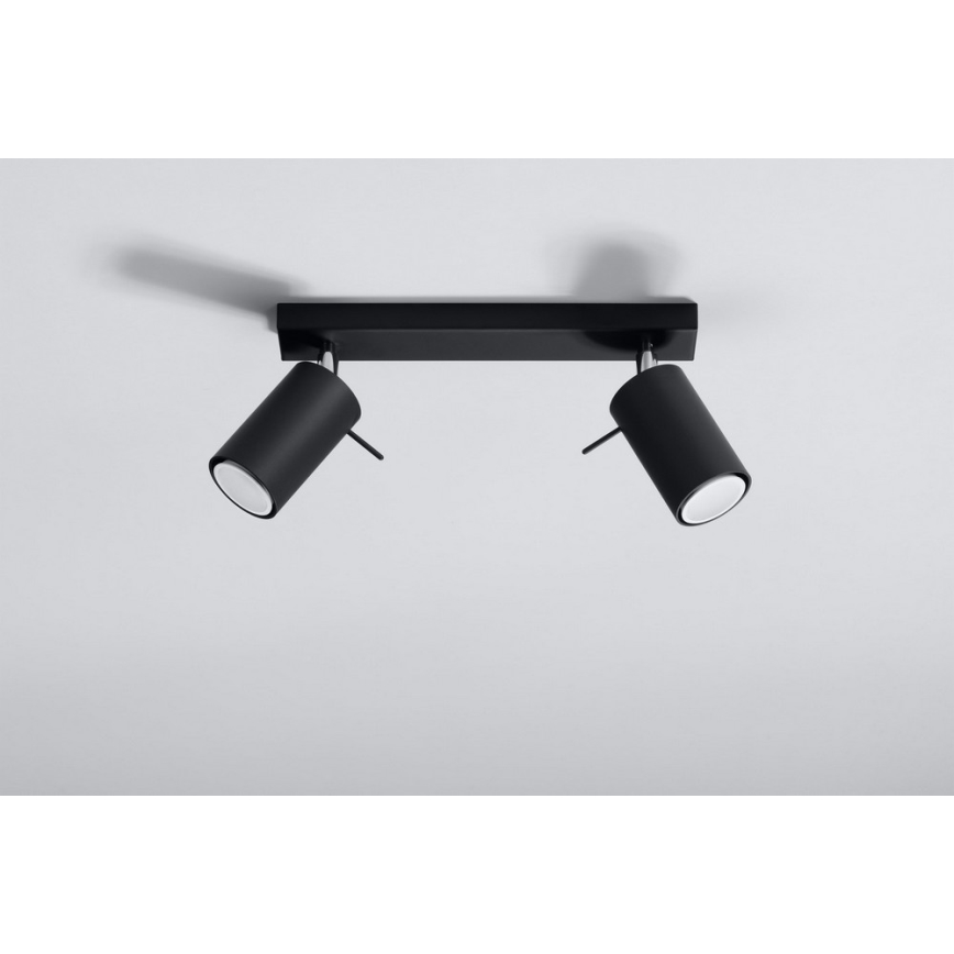 Reflektor RING 2 2xGU10/10W/230V črna