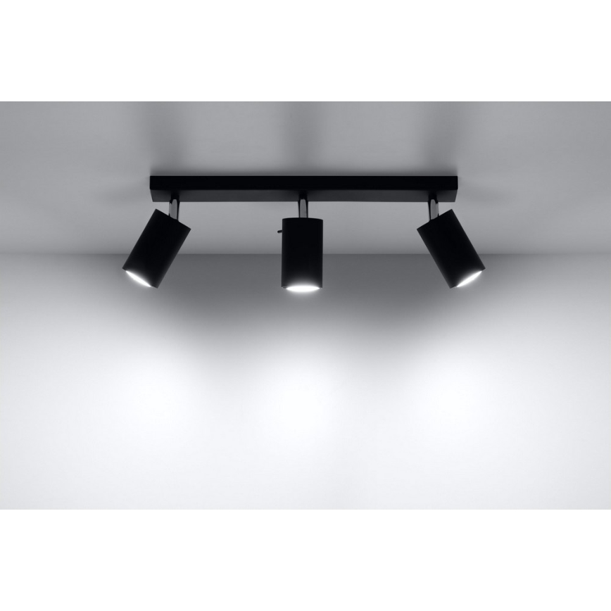Reflektor RING 3 3xGU10/10W/230V črna