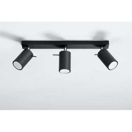 Reflektor RING 3 3xGU10/10W/230V črna