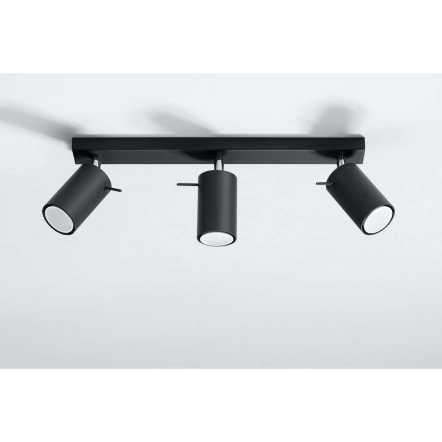 Reflektor RING 3 3xGU10/10W/230V črna