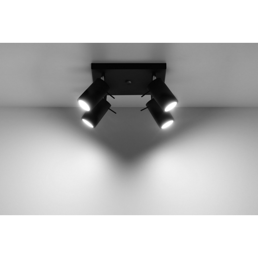 Reflektor RING 4 4xGU10/10W/230V črna