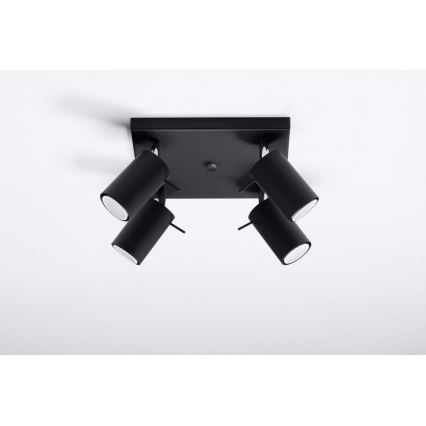 Reflektor RING 4 4xGU10/10W/230V črna