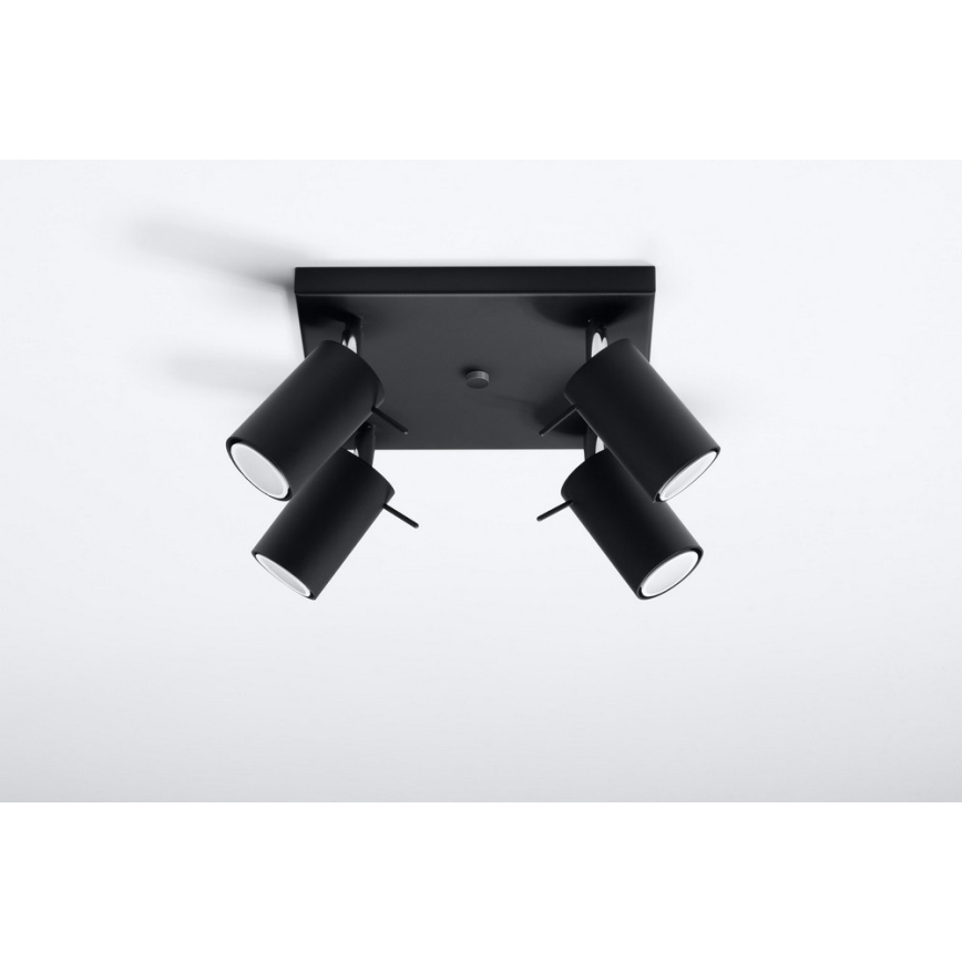 Reflektor RING 4 4xGU10/10W/230V črna