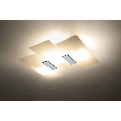 Stropna svetilka FABIANO 3xE27/60W/230V bela/sijajni krom