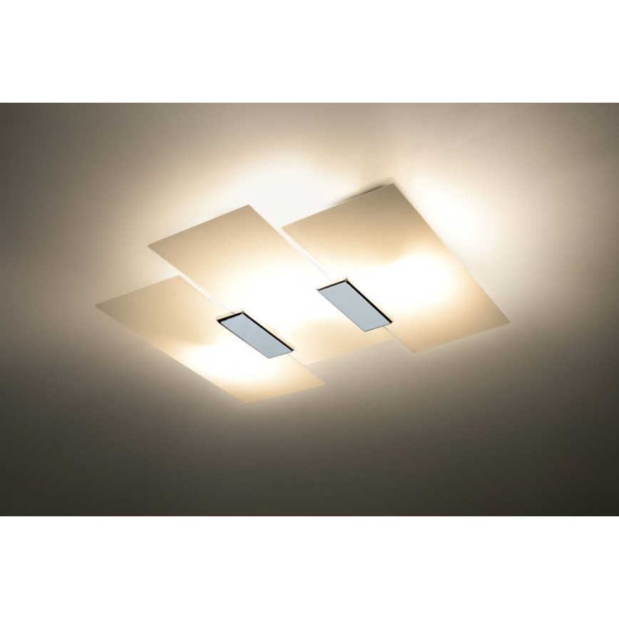 Stropna svetilka FABIANO 3xE27/60W/230V bela/sijajni krom