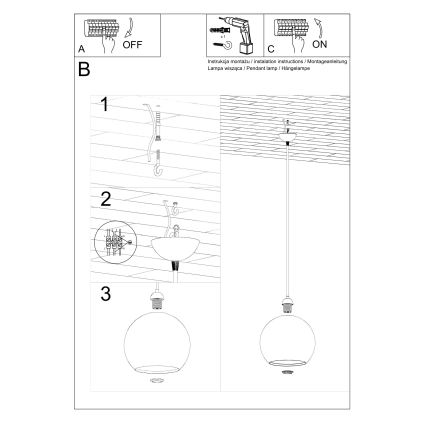 Viseči lestenec BALL, 1xE27/15W/230V, Ø 30 cm, prozorna/sijajni krom