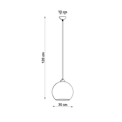 Viseči lestenec BALL na kablu 1xE27/15W/230V, premer 30 cm, bela/sijajni krom