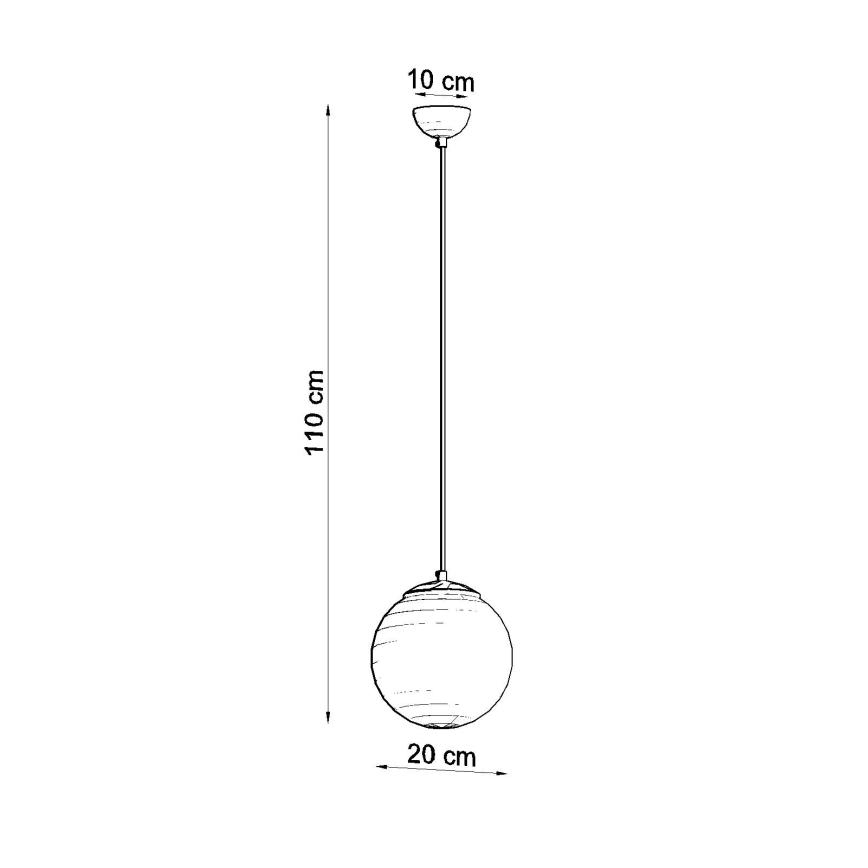 Viseči lestenec UGO na kablu 1xE27/15W/230V, premer 20 cm, bela/sijajni krom