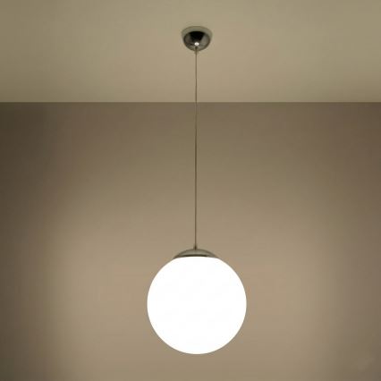 Viseči lestenec UGO 1xE27/15W/230V premer 30 cm bela/sijajni krom