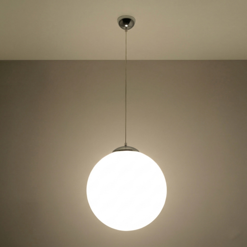 Viseča svetilka na kablu UGO 1xE27/15W/230V premer 40 cm bela/sijajni krom