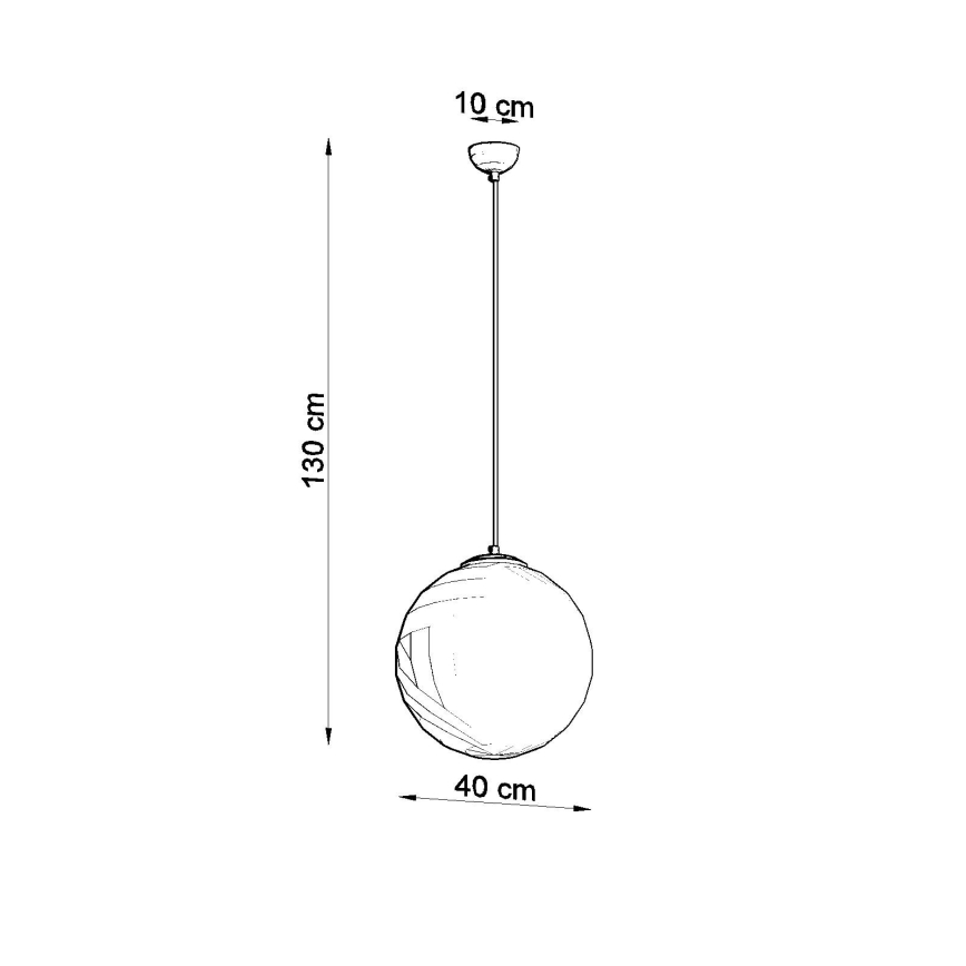 Viseča svetilka na kablu UGO 1xE27/15W/230V premer 40 cm bela/sijajni krom