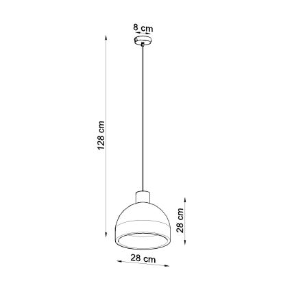 Lestenec na vrvici DAMASO 1xE27/60W/230V beton