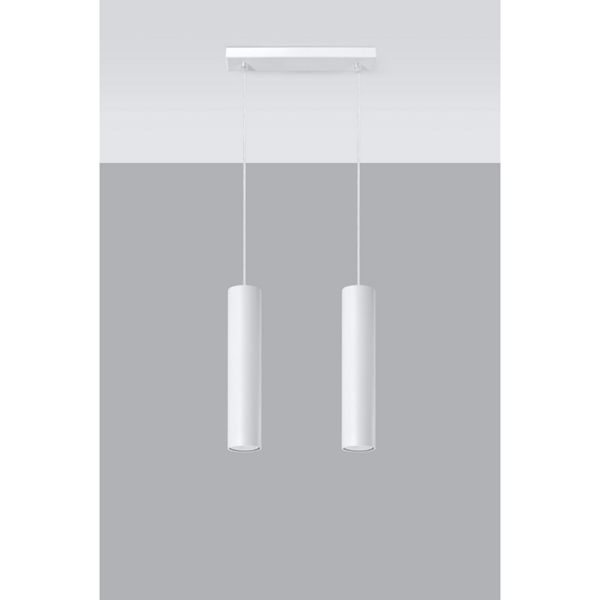 Lestenec na vrvici LAGOS 2 2xGU10/10W/230V bela