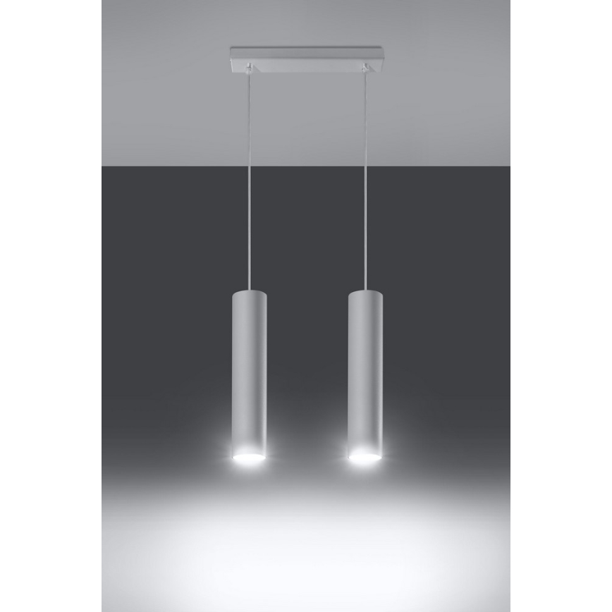 Lestenec na vrvici LAGOS 2 2xGU10/10W/230V bela