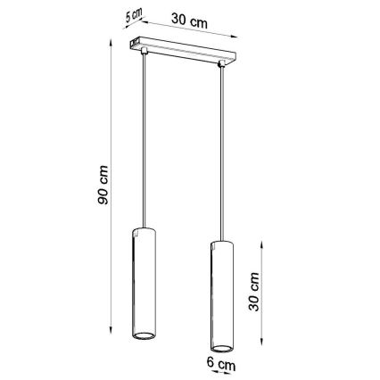 Lestenec na vrvici LAGOS 2 2xGU10/10W/230V bela