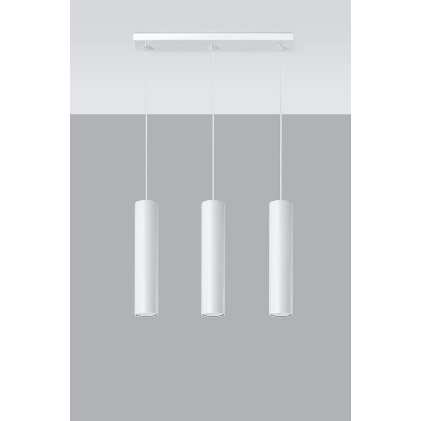 Lestenec na vrvici LAGOS 3 3xGU10/10W/230V bela