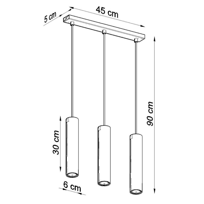 Lestenec na vrvici LAGOS 3 3xGU10/10W/230V črna