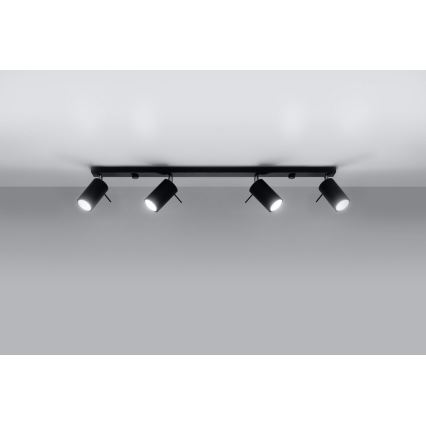 Reflektor RING 4L 4xGU10/10W/230V črna