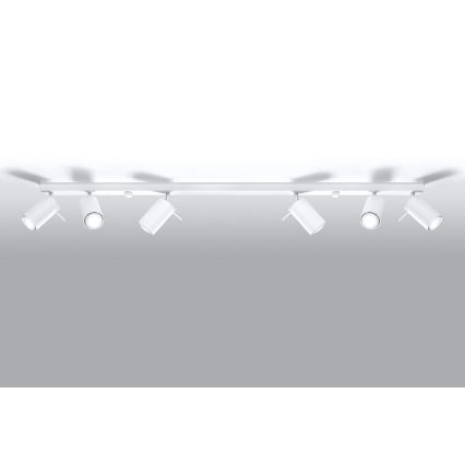 Reflektor RING 6L 6xGU10/10W/230V bela