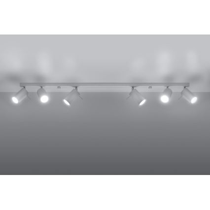 Reflektor RING 6L 6xGU10/10W/230V bela