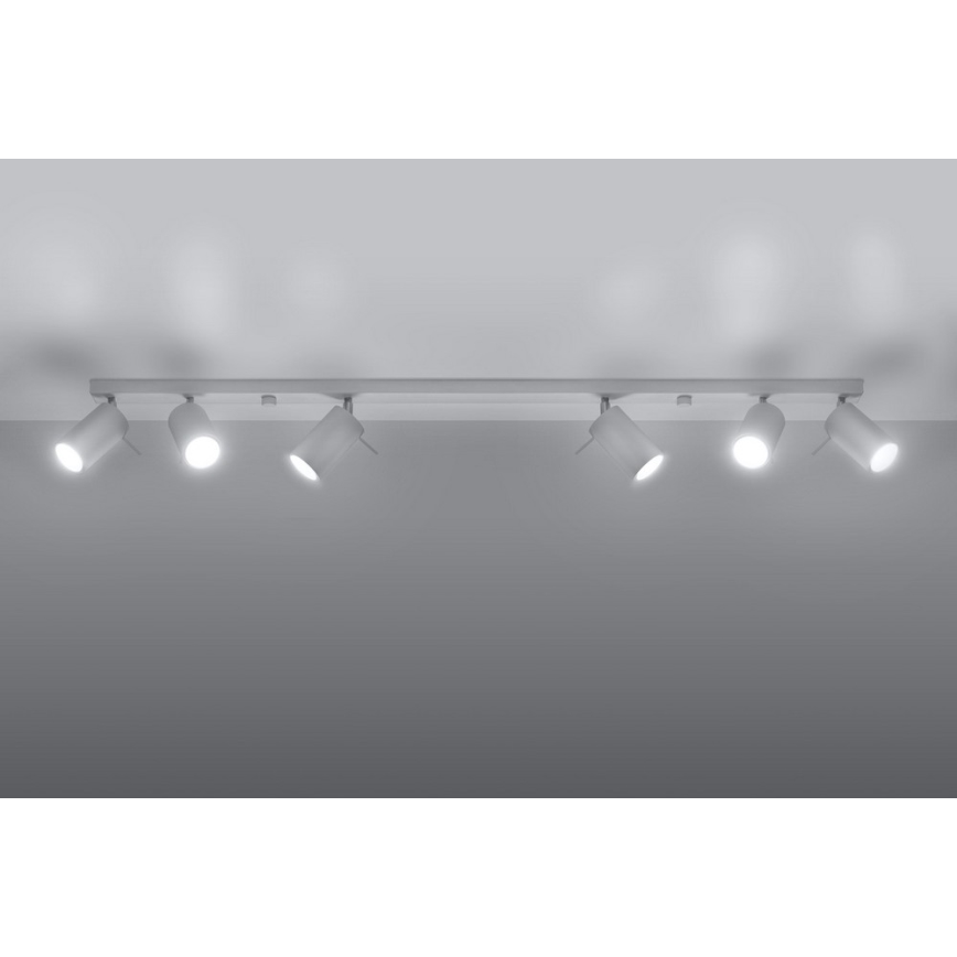 Reflektor RING 6L 6xGU10/10W/230V bela