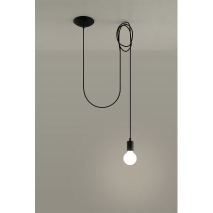 Lestenec na vrvici EDISON 1 1xE27/60W/230V pajek črna