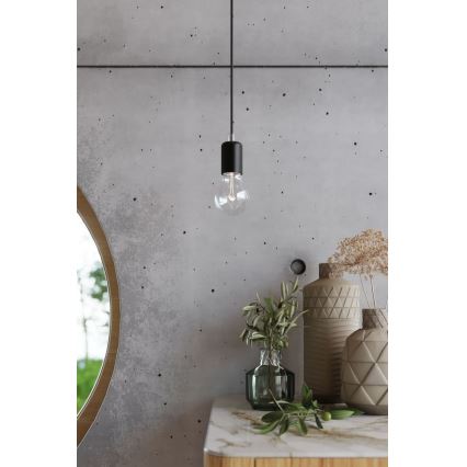 Lestenec na vrvici EDISON 5 5xE27/60W/230V pajek črna