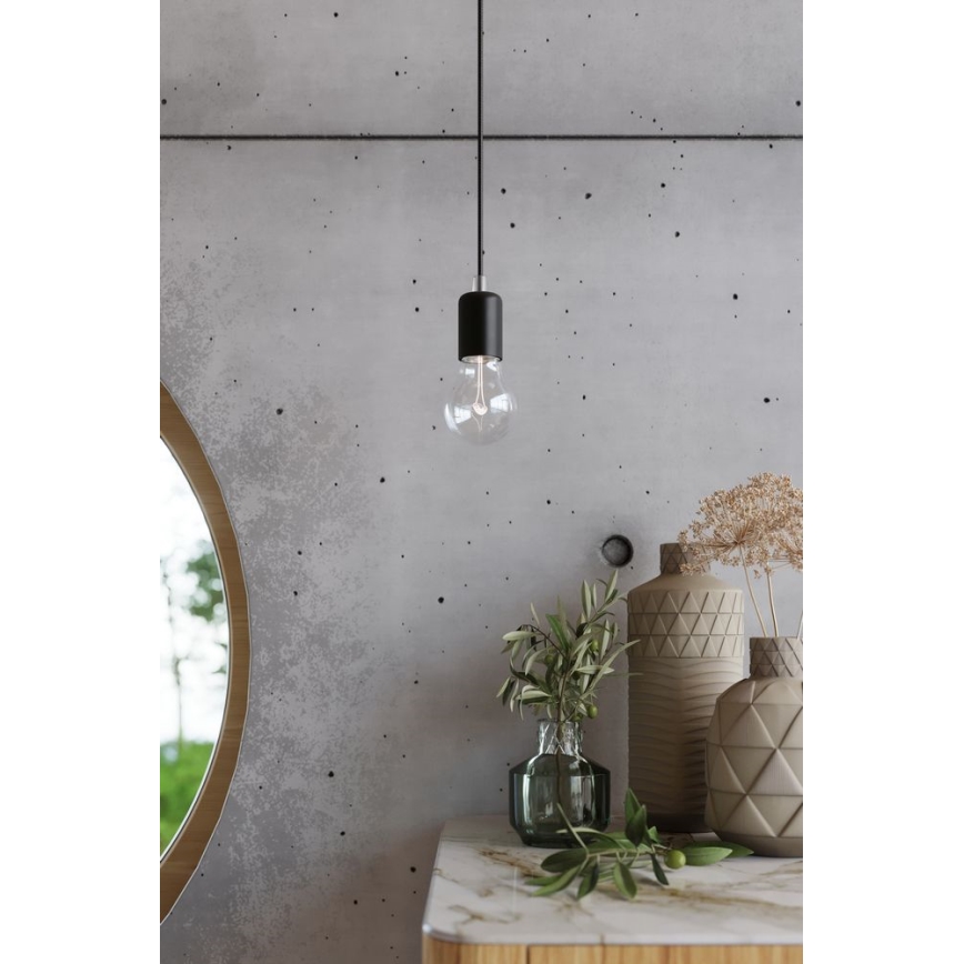 Lestenec na vrvici EDISON 5 5xE27/60W/230V pajek črna