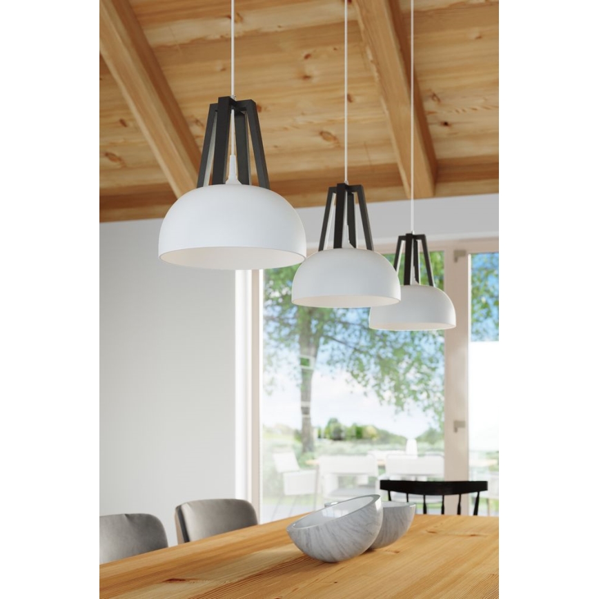Lestenec na vrvici CASCO 1xE27/60W/230V pr. 30 cm Breza/bukev