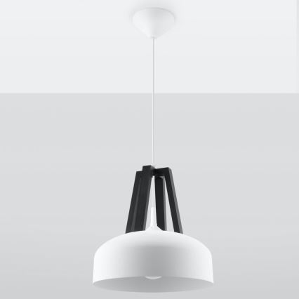 Lestenec na vrvici CASCO 1xE27/60W/230V pr. 30 cm Breza/bukev