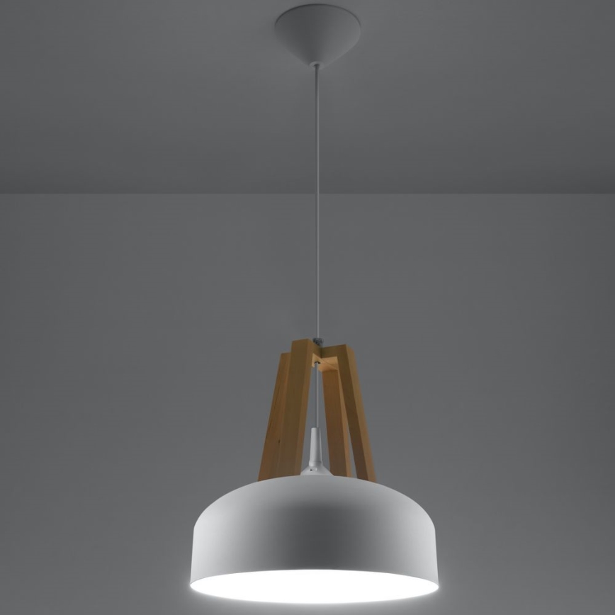Lestenec na vrvici CASCO 1xE27/60W/230V pr. 30 cm Breza