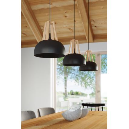 Lestenec na vrvici CASCO 1xE27/60W/230V pr. 30 cm Breza