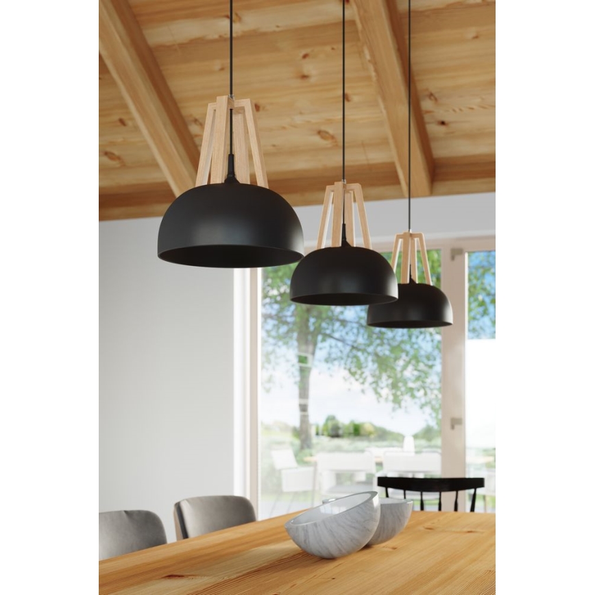 Lestenec na vrvici CASCO 1xE27/60W/230V pr. 30 cm Breza