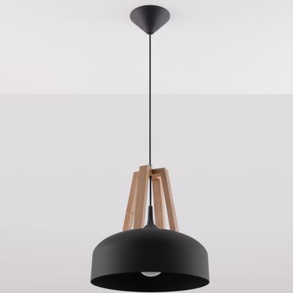 Lestenec na vrvici CASCO 1xE27/60W/230V pr. 30 cm Breza