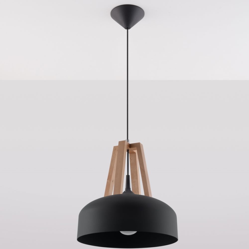 Lestenec na vrvici CASCO 1xE27/60W/230V pr. 30 cm Breza