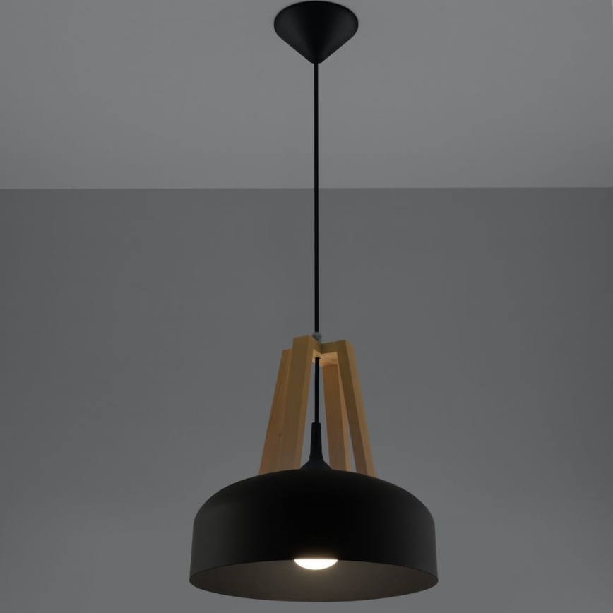 Lestenec na vrvici CASCO 1xE27/60W/230V pr. 30 cm Breza
