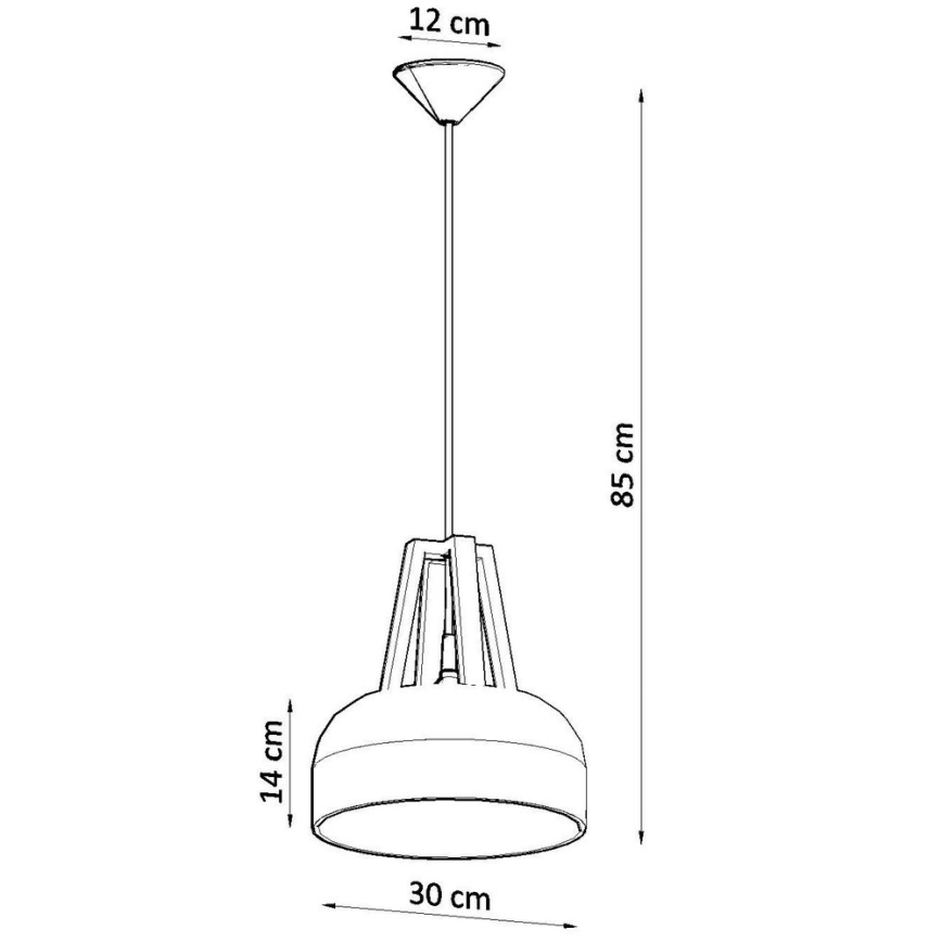 Lestenec na vrvici CASCO 1xE27/60W/230V pr. 30 cm Breza