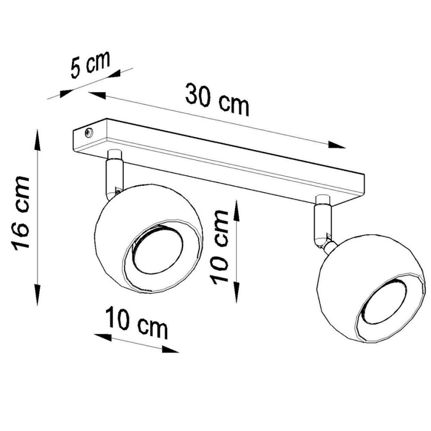 Stropni reflektor OCULARE 2xGU10/10W/230V