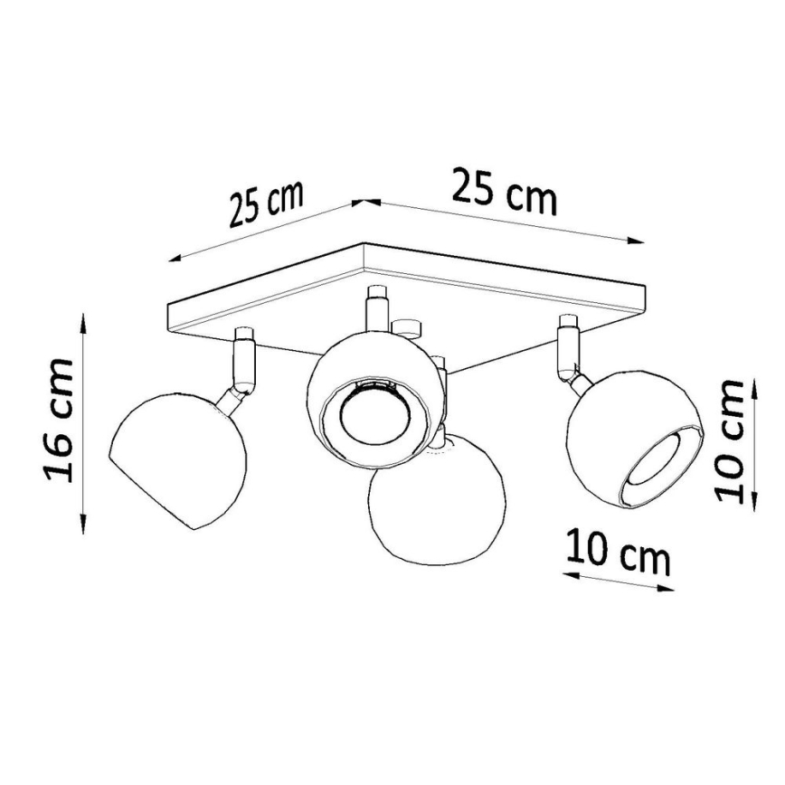 Stropni reflektor OCULARE 4xGU10/10W/230V